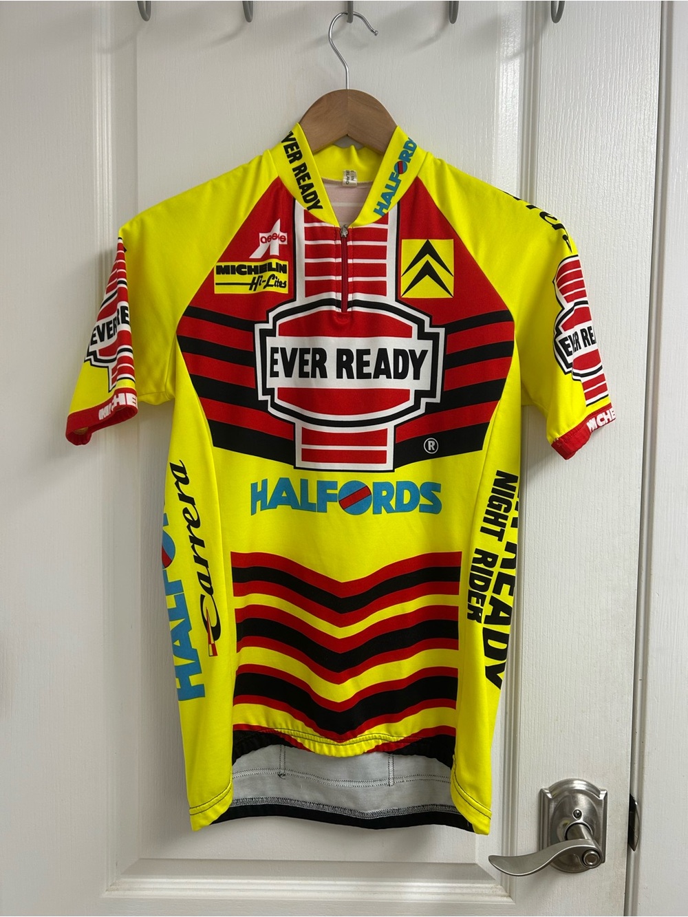 Vintage Cycling Jersey, Assos from Switzerland, Medium Ever Ready/Michelin